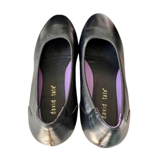 David Tate Simona Block Heel Leather Pumps - Black - 10 Wide - Picture 5 of 10